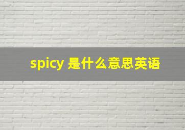 spicy 是什么意思英语